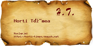 Horti Tímea névjegykártya